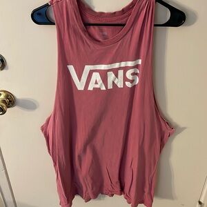 Vans cut off tee, size large, pink